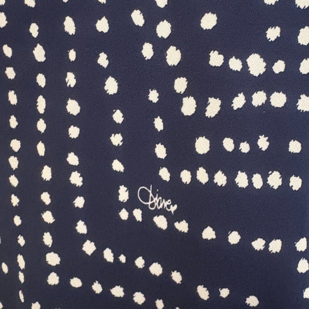 Diane Von Furstenberg DVF Polka Dotted Silk A Line Ruffled Skirt Size 6 Navy - Picture 4 of 10